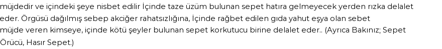 İhya'ya Göre Rüyada Sepet Görmek