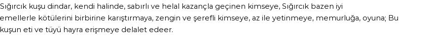 İhya'ya Göre Rüyada Sığırcık Görmek