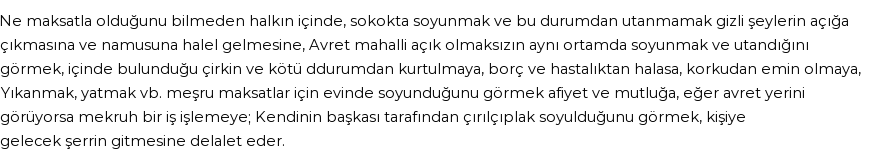 İhya'ya Göre Rüyada Soyunmak Görmek