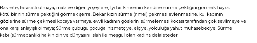 İhya'ya Göre Rüyada Sürme Görmek