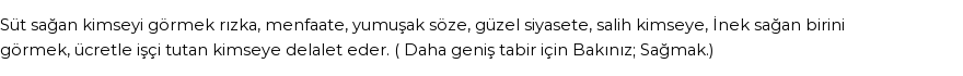 İhya'ya Göre Rüyada Süt Sağmak Görmek