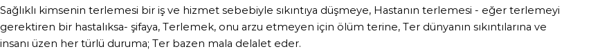 İhya'ya Göre Rüyada Ter - Terlemek Görmek