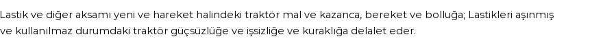 İhya'ya Göre Rüyada Traktör Görmek