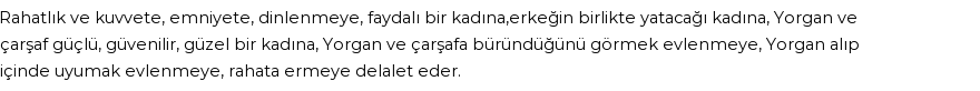 İhya'ya Göre Rüyada Yorgan Görmek