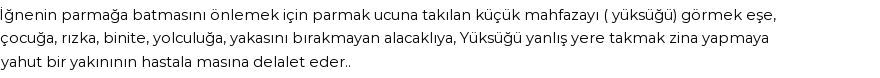 İhya'ya Göre Rüyada Yüksük Görmek