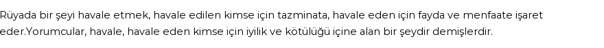 Molla Cami'ye Göre Rüyada Havale Etmek Görmek