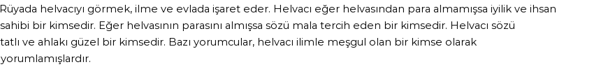 Molla Cami'ye Göre Rüyada Helvacı Görmek