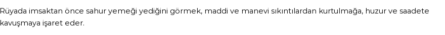 Molla Cami'ye Göre Rüyada İmsak Görmek