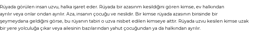 Molla Cami'ye Göre Rüyada İnsan Organı Görmek