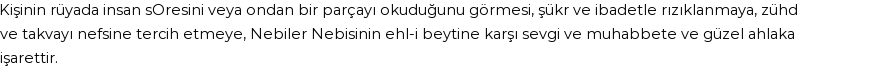 Molla Cami'ye Göre Rüyada İnsan Suresi Görmek