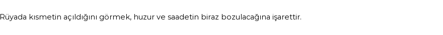 Molla Cami'ye Göre Rüyada Kısmet Görmek