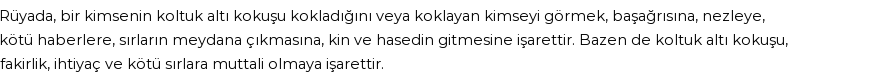 Molla Cami'ye Göre Rüyada Koltuk Altı Kokusu Görmek