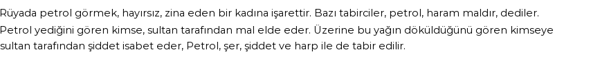 Molla Cami'ye Göre Rüyada Petrol Görmek