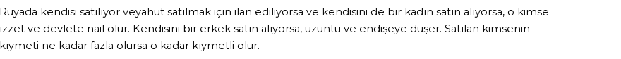 Molla Cami'ye Göre Rüyada Satmak, Satın Almak Görmek