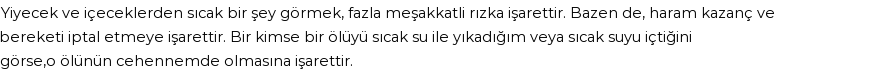 Molla Cami'ye Göre Rüyada Sıcak Şey Görmek