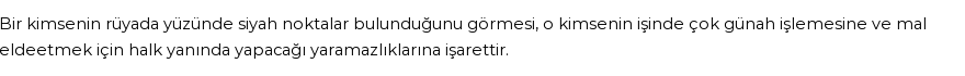 Molla Cami'ye Göre Rüyada Siyah Nokta Ve Benekler Görmek