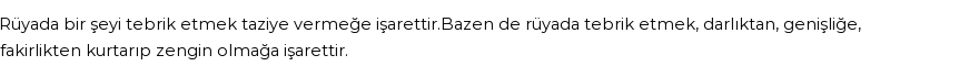 Molla Cami'ye Göre Rüyada Tebrik Görmek