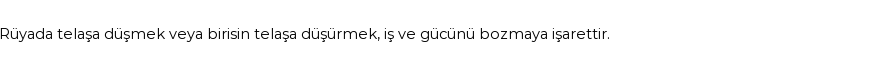 Molla Cami'ye Göre Rüyada Telaş Görmek