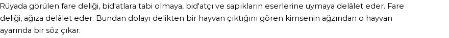 Nablusi'ye Göre Rüyada Fare Deliği Görmek