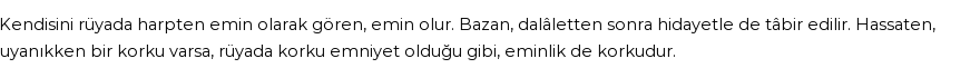 Nablusi'ye Göre Rüyada Harpten Eminlik Görmek