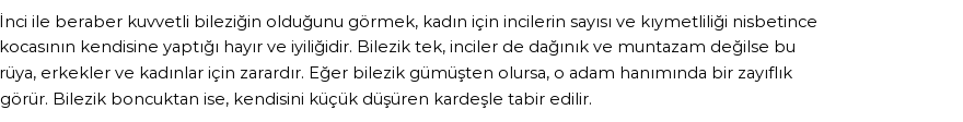 Nablusi'ye Göre Rüyada İnci Bilezik Görmek