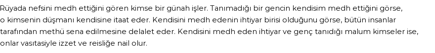 Nablusi'ye Göre Rüyada İnsanın Kendini Övmesi Görmek