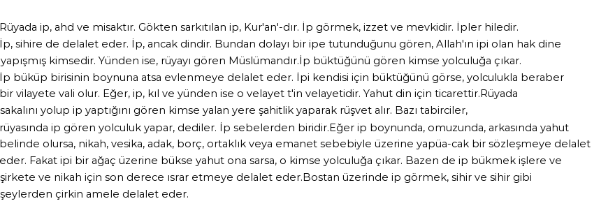 Nablusi'ye Göre Rüyada İp Görmek