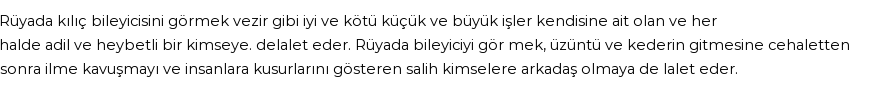 Nablusi'ye Göre Rüyada Kılıç Bileyicisi Görmek