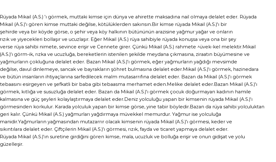 Nablusi'ye Göre Rüyada Mikail (a.s.) Görmek