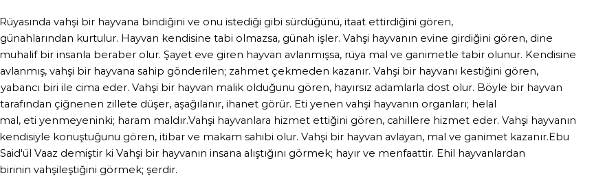 Seyyid Süleyman'a Göre Rüyada Hayvanlar Görmek