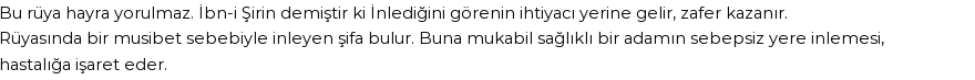 Seyyid Süleyman'a Göre Rüyada İnlemek Görmek