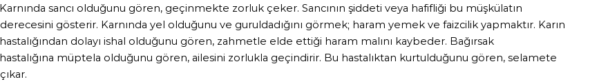 Seyyid Süleyman'a Göre Rüyada Karın Hastalıkları Görmek