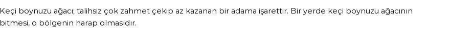 Seyyid Süleyman'a Göre Rüyada Keçi Boynuzu Ağacı Görmek