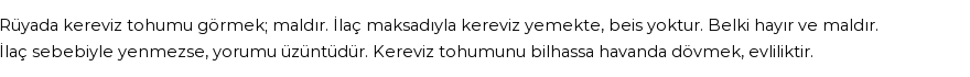 Seyyid Süleyman'a Göre Rüyada Kereviz Tohumu Görmek