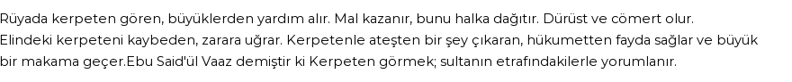 Seyyid Süleyman'a Göre Rüyada Kerpeten Görmek