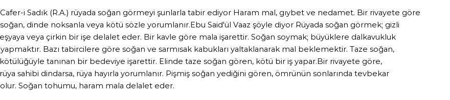 Seyyid Süleyman'a Göre Rüyada Soğan Ve Tohumu Görmek