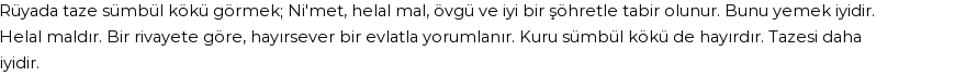 Seyyid Süleyman'a Göre Rüyada Sümbül Kökü Görmek