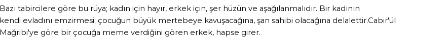 Seyyid Süleyman'a Göre Rüyada Süt Emzirmek Görmek