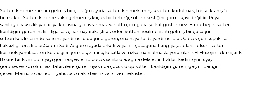 Seyyid Süleyman'a Göre Rüyada Sütten Kesmek Görmek