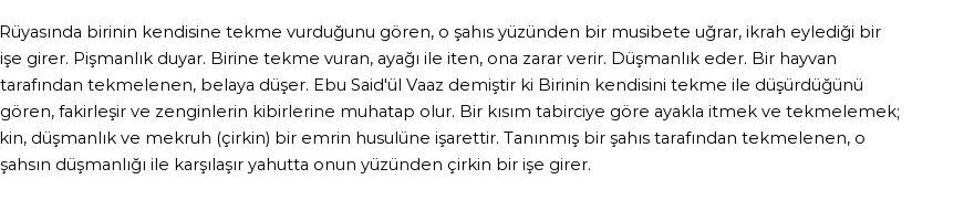 Seyyid Süleyman'a Göre Rüyada Tekme Görmek