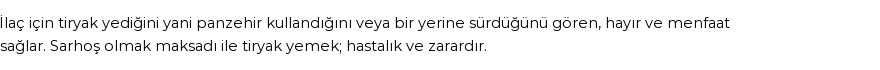 Seyyid Süleyman'a Göre Rüyada Tiryak Görmek