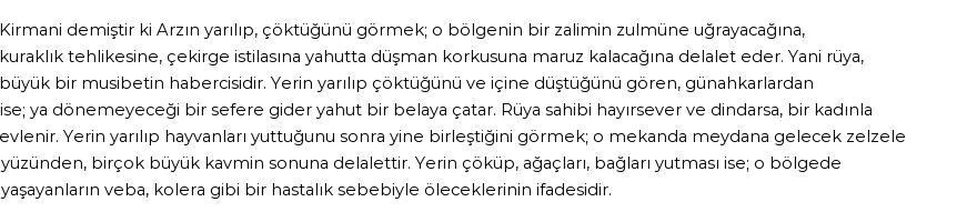 Seyyid Süleyman'a Göre Rüyada Yer Yarılması Ve Çökmesi Görmek